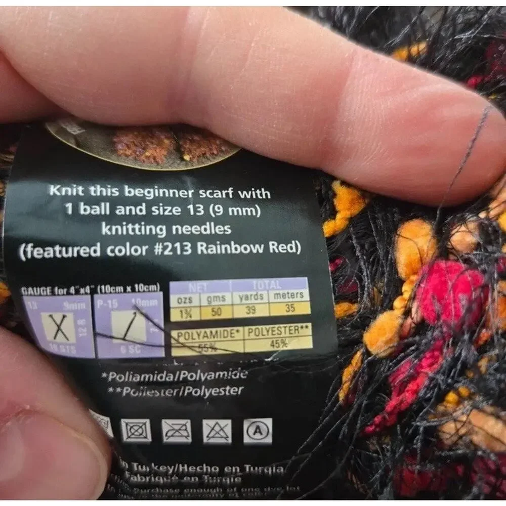 Lot of 7 Lion Brand Fancy Fur Yarn Skeins Jungle‎ Print 273 yards Black Orange